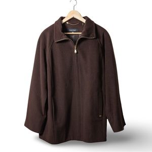 NWT ELLEN TRACY Women’s Single Breasted Wool-Blend Dress Coat, Mahogany; Size 14